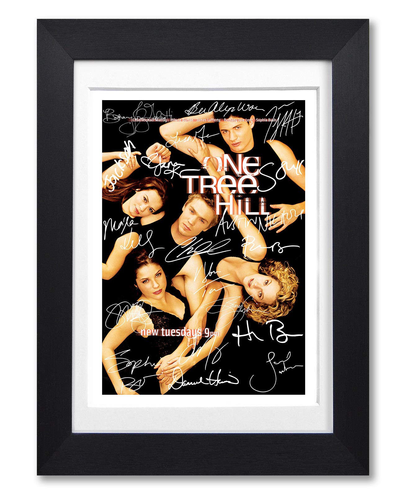 Memorabilia One Tree Hill Cast Signed Autograph Signature Autographed A4 Poster Photo Print Photograph Artwork Wall Art Picture TV Show Series Season DVD Boxset Gift (A4 Black Framed & Mounted)