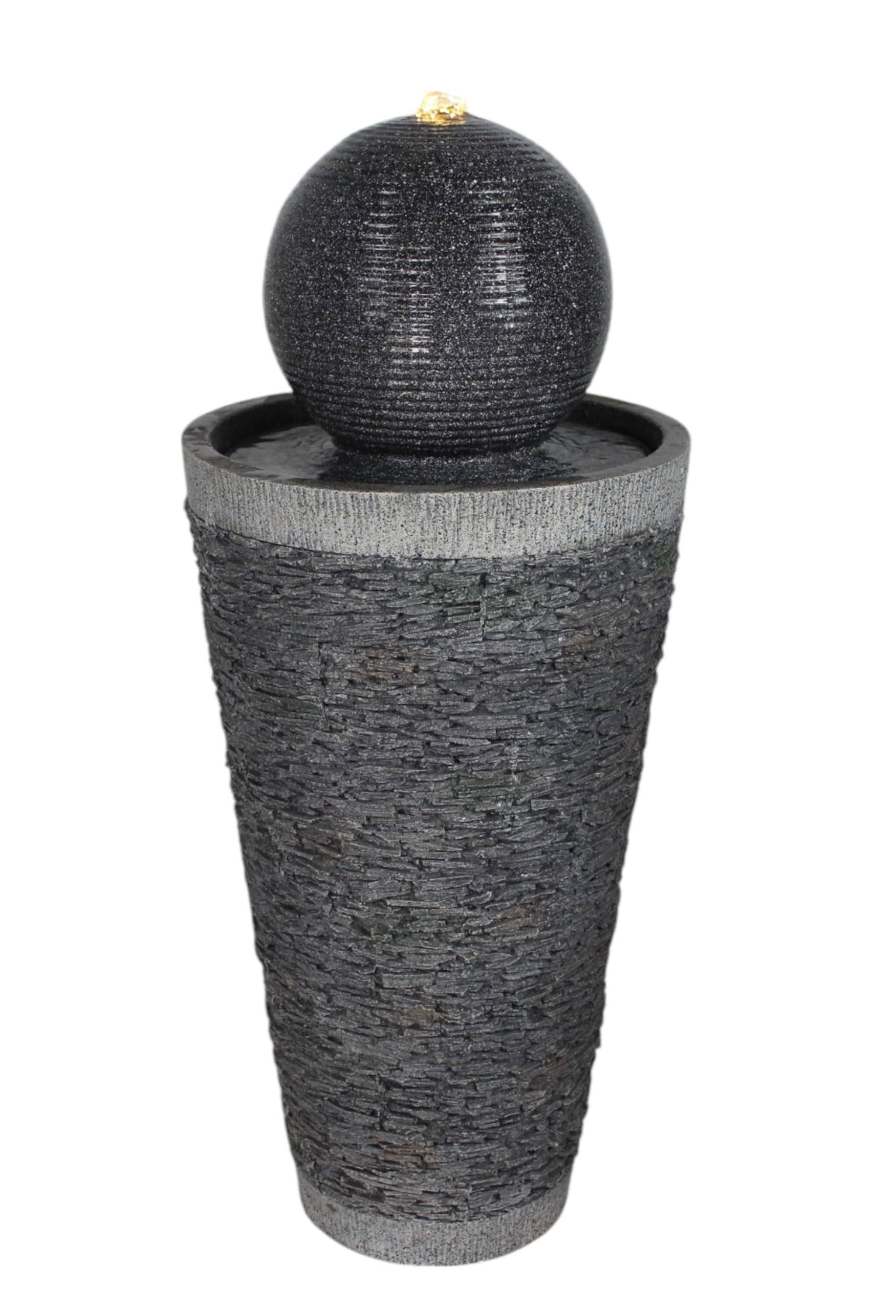 Fontanna ogrodowa BK910 o wyglądzie kamienia, 71 cm, z oświetleniem LED, dekoracja ogrodowa
