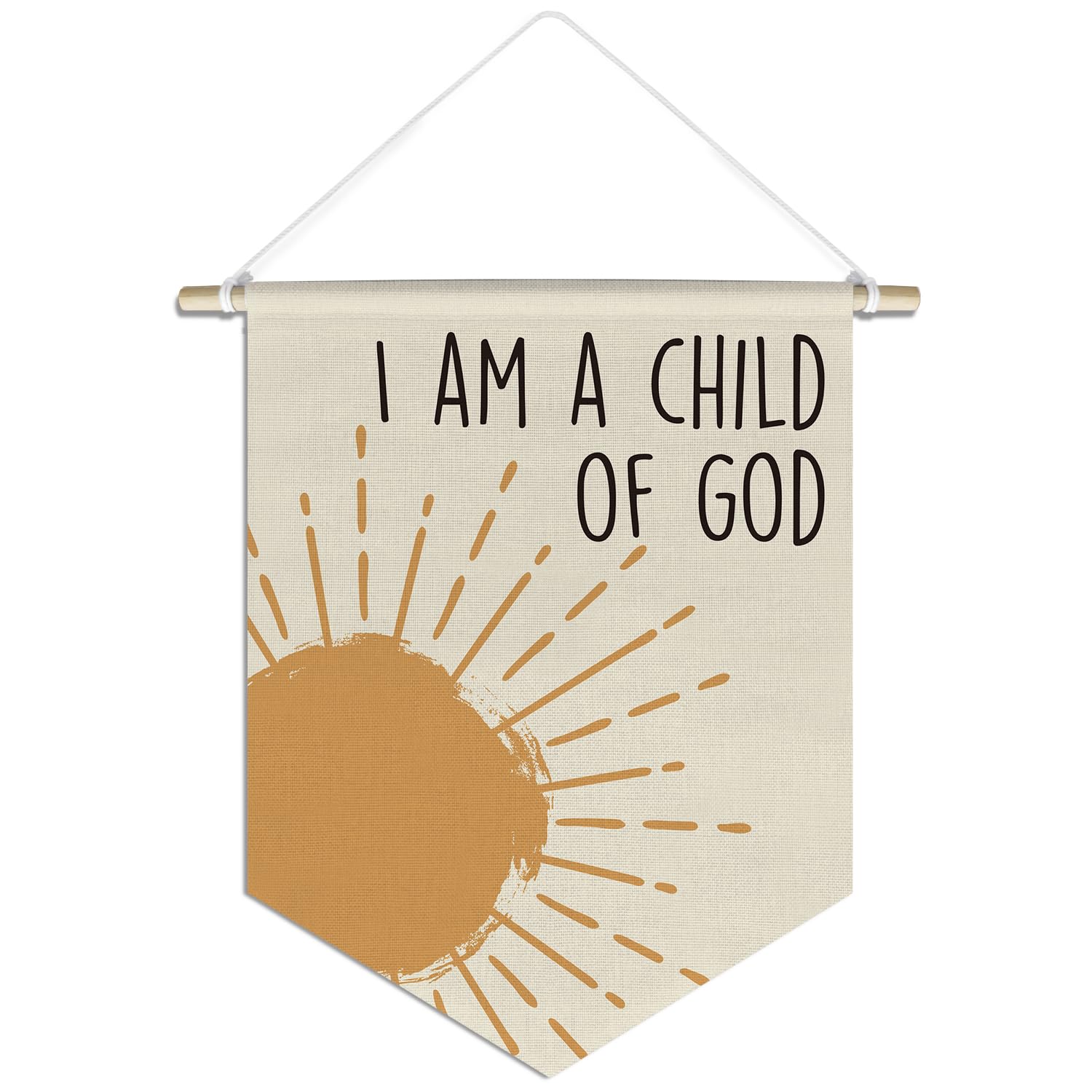 OXW Christian Nursery Wall Art Banner, Bible Verses Wall Decor for Nursery Kids, I am a Child of God, Scripture Hanging Pennant Flag Banner for Church Baby Room Classroom Playroom