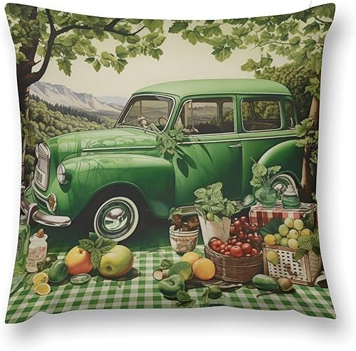 Miniatura 2 de HighonHi Funda de cojín de terciopelo verde con diseño de trébol de granja, fundas decorativas para sala de estar, fundas de almohada cuadradas