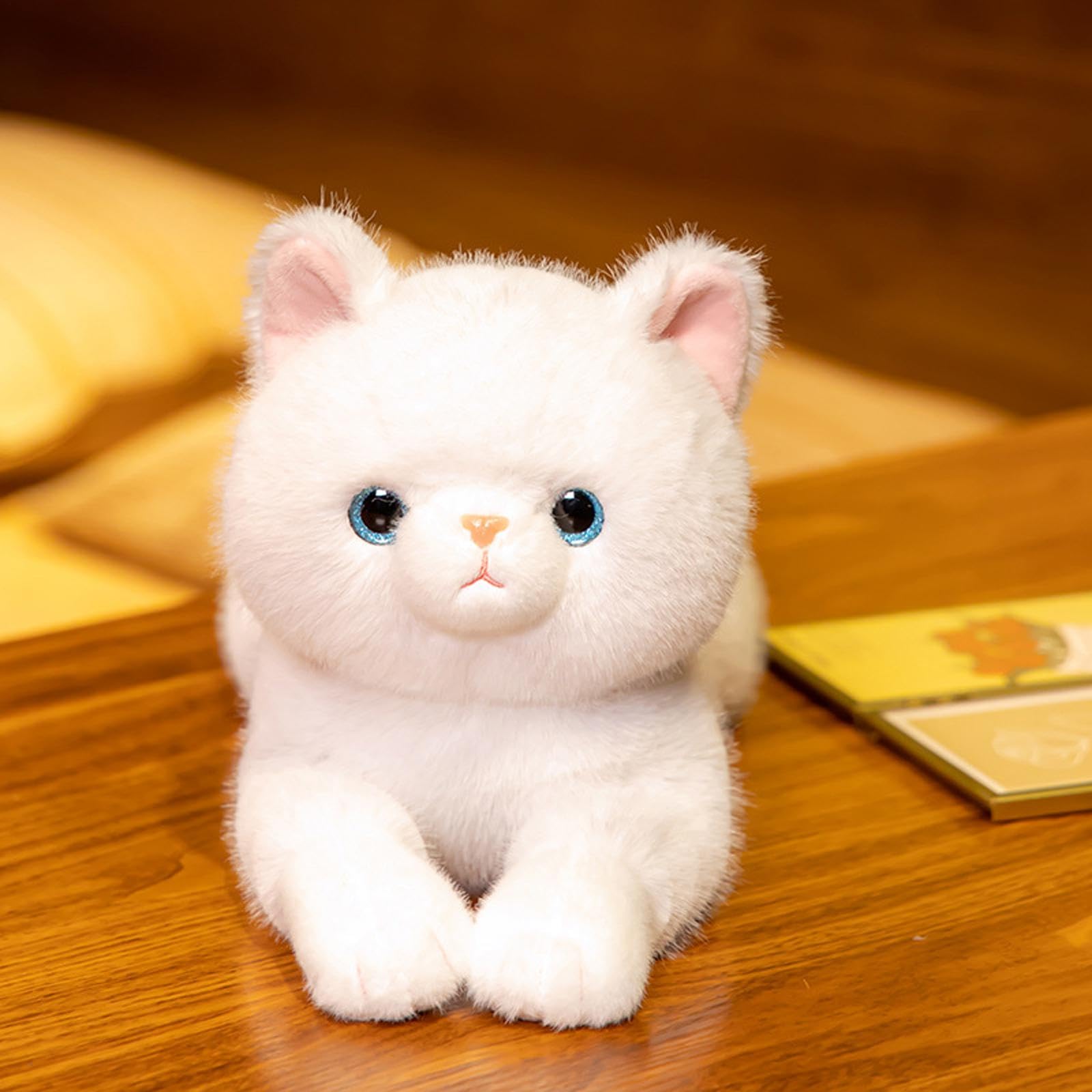 Muñeco de Peluche de Gato, Juguete para Abrazar para Niños, Niñas Y Toda La Familia, Blanco