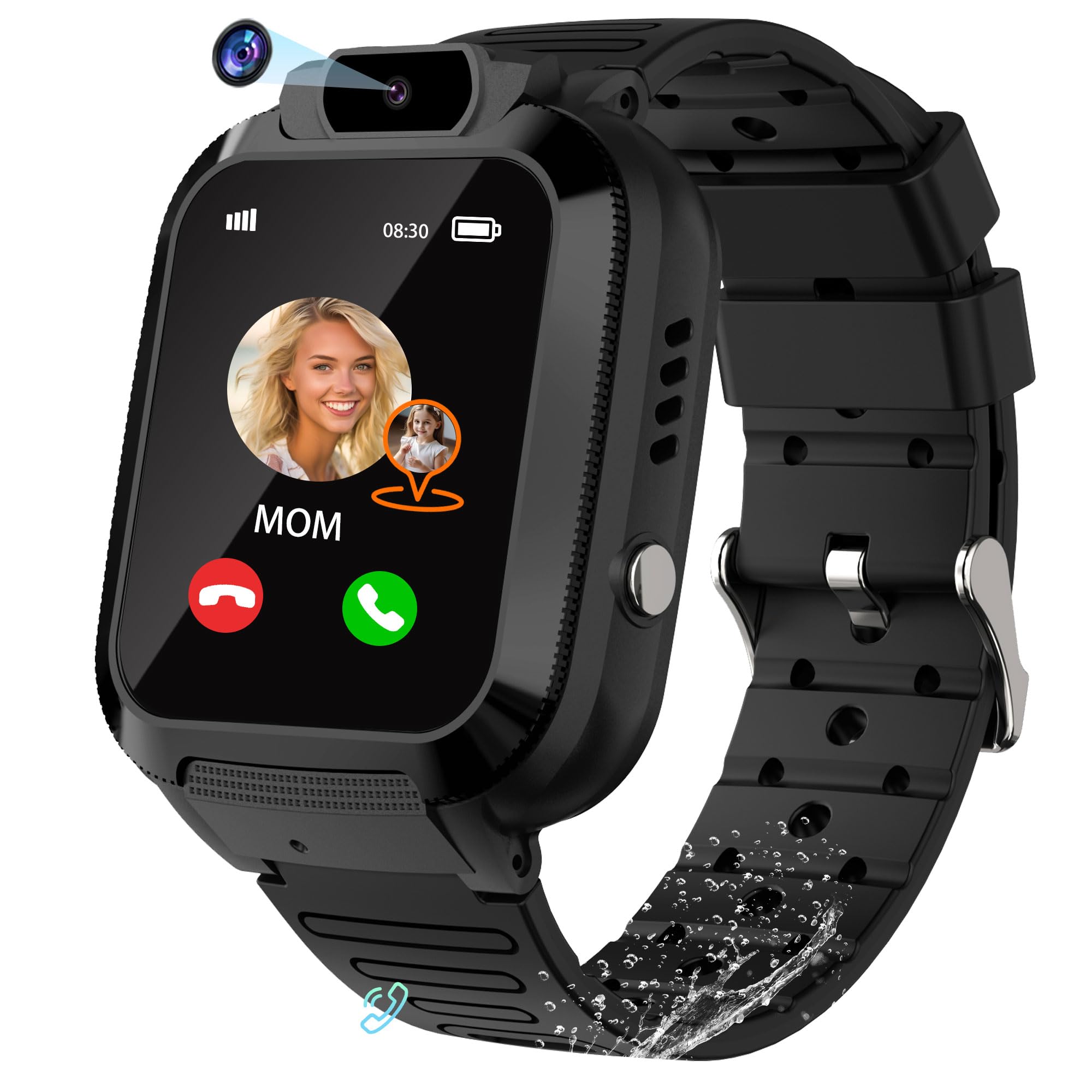 Inteligentny Zegarek dla Dzieci z GPS Lokalizacja - Gry Czat Głosowy SOS Cyfrowy Budzik IP68 Wodoodporny Telefon Urodziny Prezenty Model Klasy Smartwatch dla Dzieci Chłopcy Dziewczynki