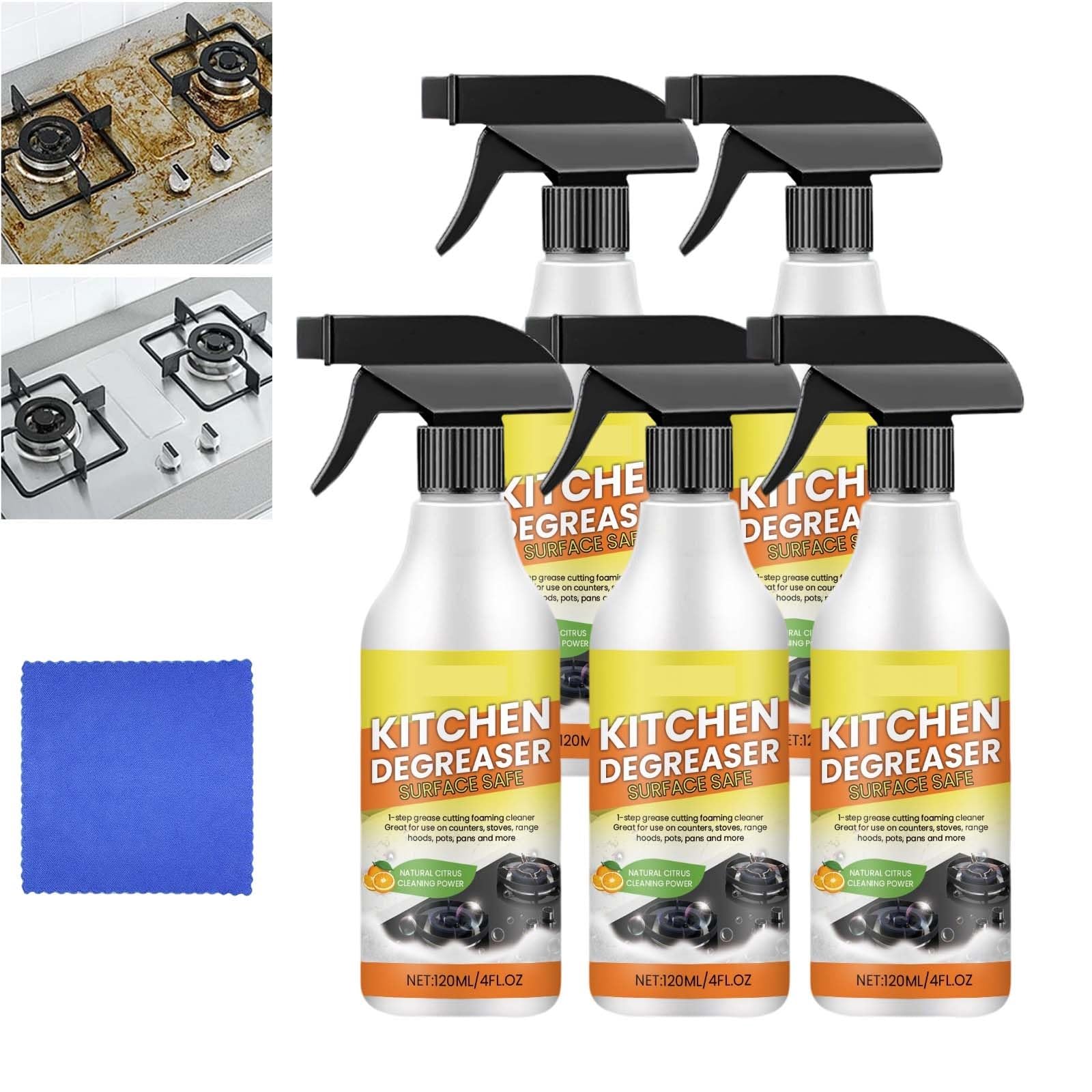 Detergente in schiuma sgrassante per cucina, rimozione macchie di grassi, spray multi-superficie in schiuma per forno, friggitrici ad aria, barbecue, piani cottura in ceramica, cappa, ad azione rapida