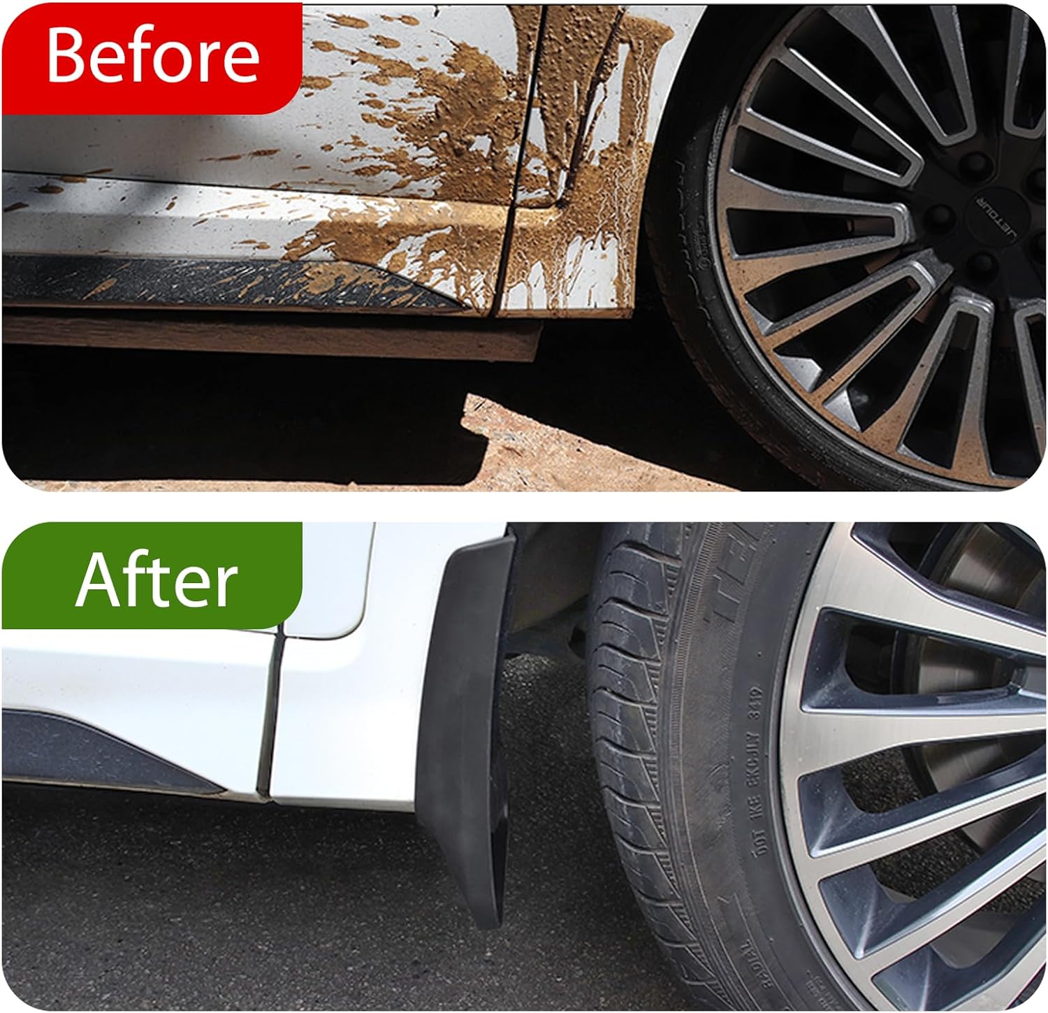 BDFHYK Mud Flaps Splash Guards Easy to Clean Front & Rear Side Mud Guards Compatible with Honda Civic 1996-2000 Without OEM Fender Flares 4 PCS PP and TPO Material