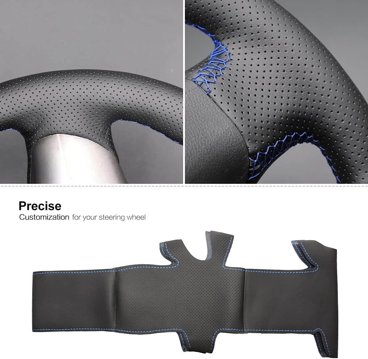 MEWANT Car Steering Wheel Cover for Subaru Forester Impreza Legacy Exiga 2 Made of Genuine Car Steering Wrap with Stripe