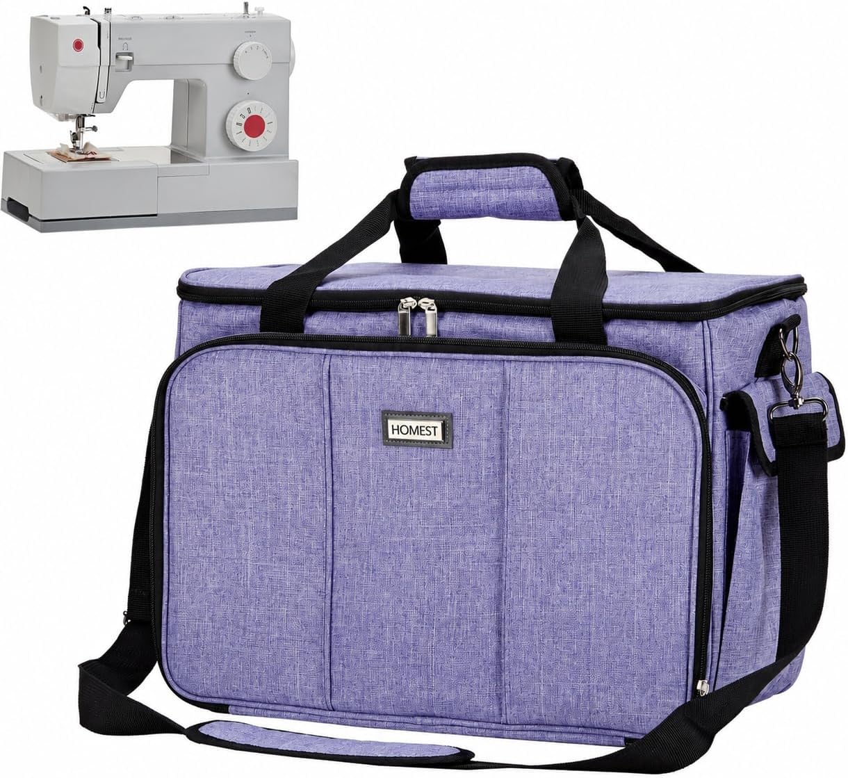  Sewing Machine Carry Case, with Shoulder Strap and Front Pocket