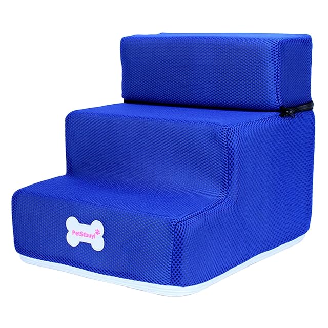 Foto 4 de 7 de Perros Pequeños Gatos Mascotas 3 Escalones Rampa Extraíble Antideslizante para Escalar Escalera de Cama…