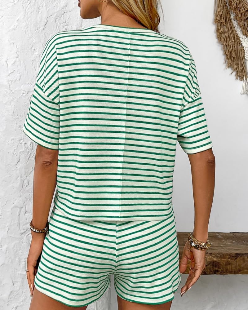 Sulozom Two Piece Sets for Women Summer Shorts Lounge Set Casual Travel Beach Vacation Outfits Clothes - Image 6