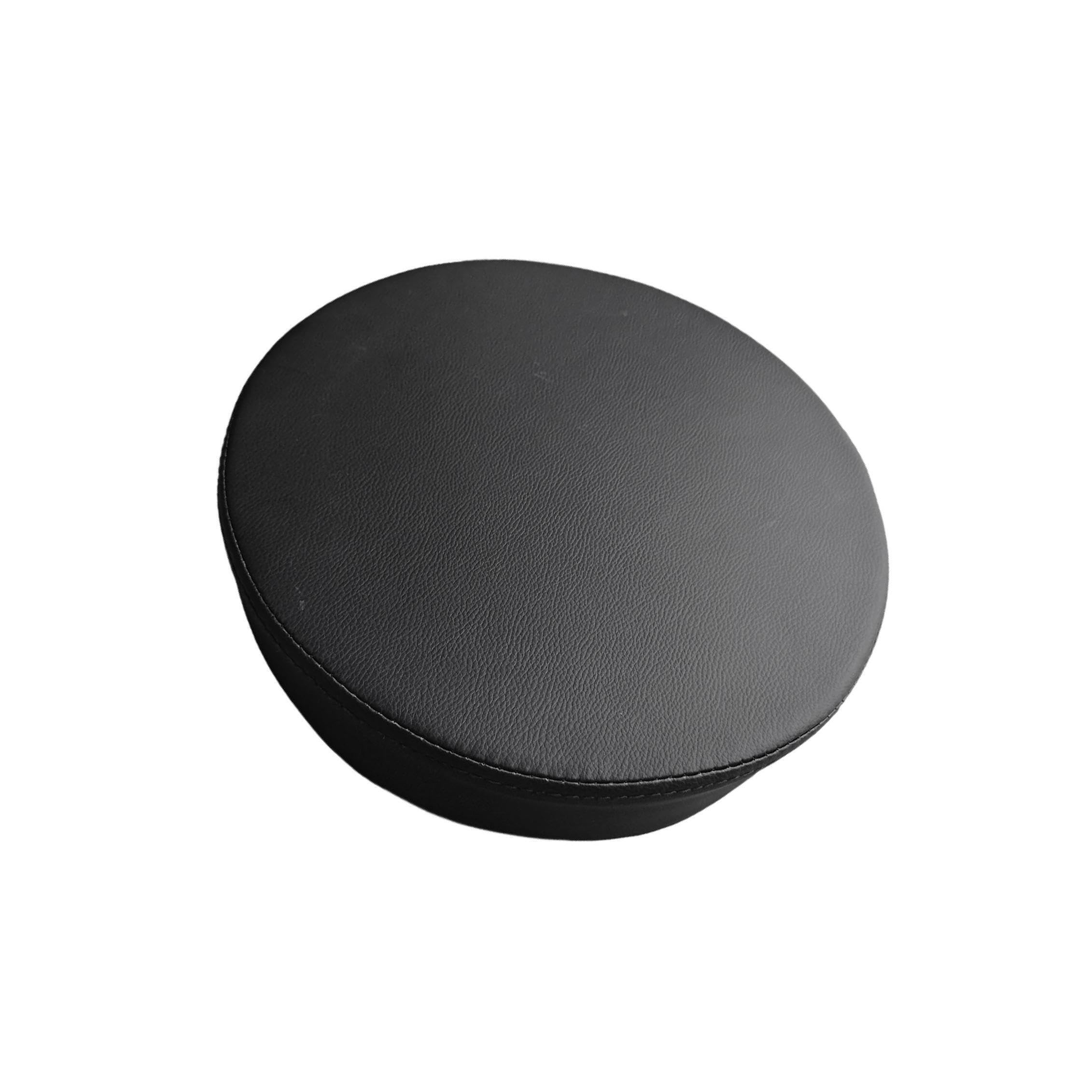Komfortabler Barhocker Ersatzsitz, Robustes Kissen, PU Lederbezug, kompakter runder Sitz, Zubehör für Beauty Spas, PU Lederbezug, runder Sitz, komfortabel und kompakt, Schwarz, 35 x 35 x 8 cm