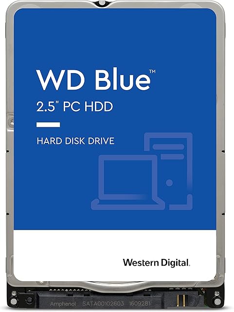 Western Digital WDBMYH0020BNC-WRSN Blue 2 TB 2.5 Inch Internal Hard Drive - 5400 RPM Class, SATA 6 Gb/s, 128 MB Cache, Black