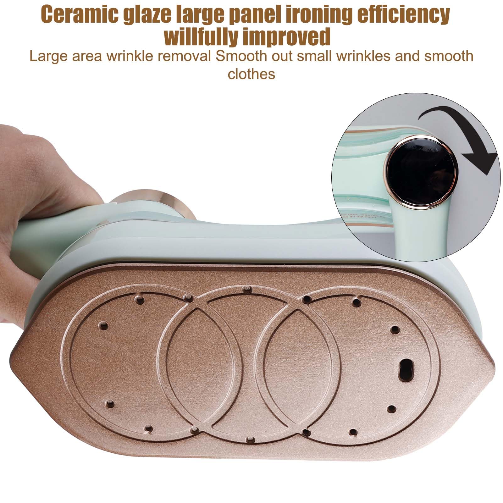 Mini plancha, 1200 W, suela de cerámica antiadherente, plancha de viaje, plegable, 20 segundos, calentamiento rápido, rotación de 180°, portátil, para casa y viajes (verde)
