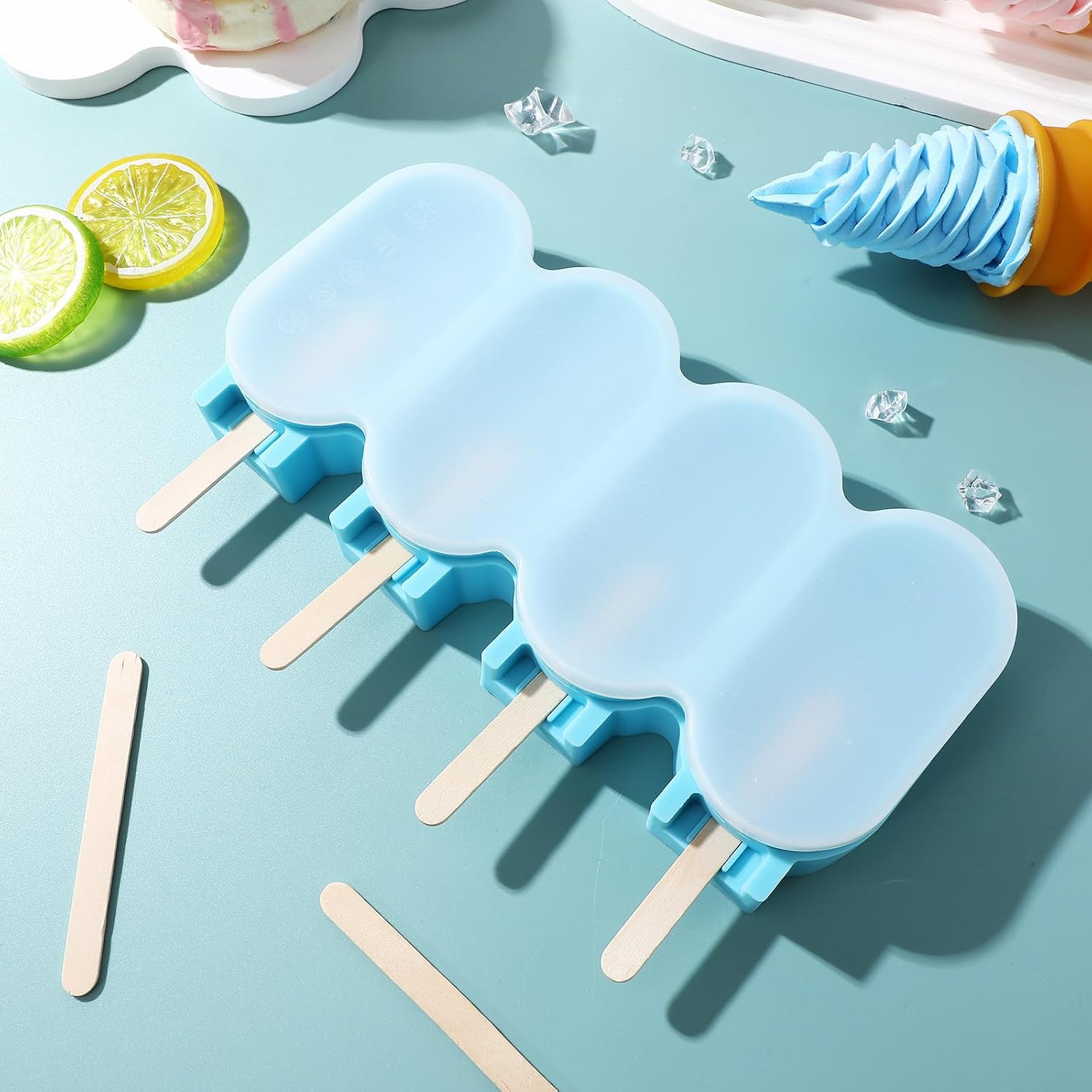 Silicone Ice Pop Molds with Sticks for Homemade Chilled Treats