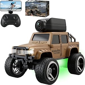 1:64 Scale Alloy Video Climbing RC Car, 2.4GHz Dual Control (Remote & APP) with 720P Camera, High/Low Speed, LED Lights，Indoor/Outdoor Racing Vehicle Toy Gift for Teens & Adults