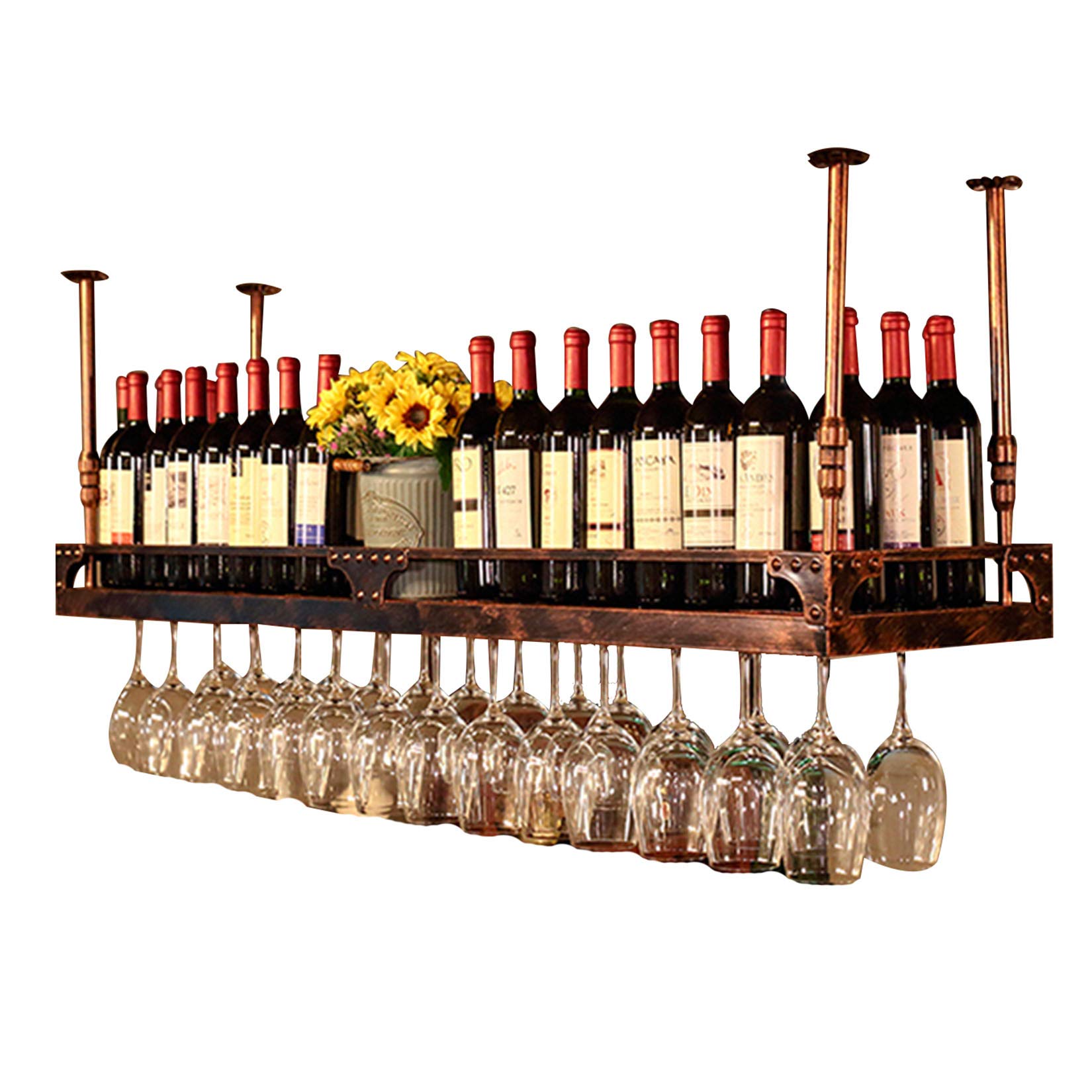 Casier à vin de plafond et étagères de rangement pour cuisine
