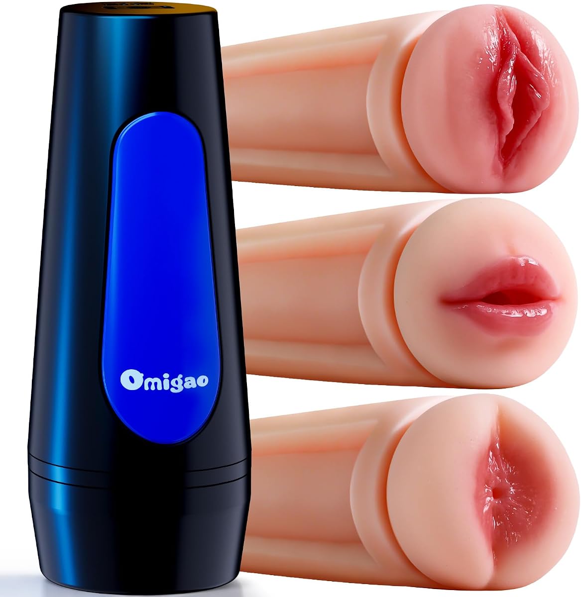Male Masturbator Adult Sex Toys Pocket Pussy Stroker, 3 Penis Cock Sleeves with Soft and Fleshy Texture, Blowjob Sex Machine with Realistic Oral Vagina Anal Doll Ass Penis Trainer for Men Masturbation
