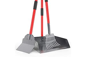 Larger Pooper Scooper - Durable & Sturdy Rake, Spade, Tray Set with Long Handle