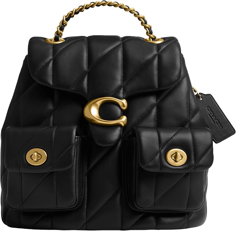 Mochila atigrada de cuero acolchado para mujer