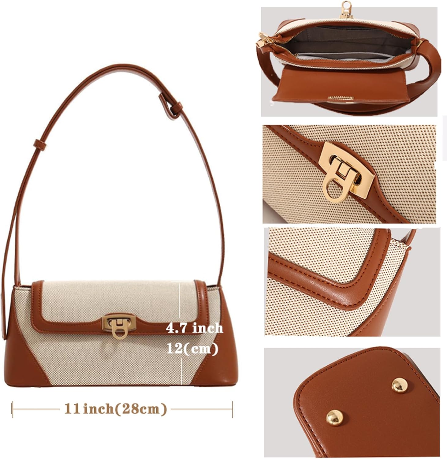 WEEKXING Shoulder Bag for Women Small Crossbody Bags Hobo Handbags Colorblock Top Handle Handbags Mini Clutch Purse - Image 5