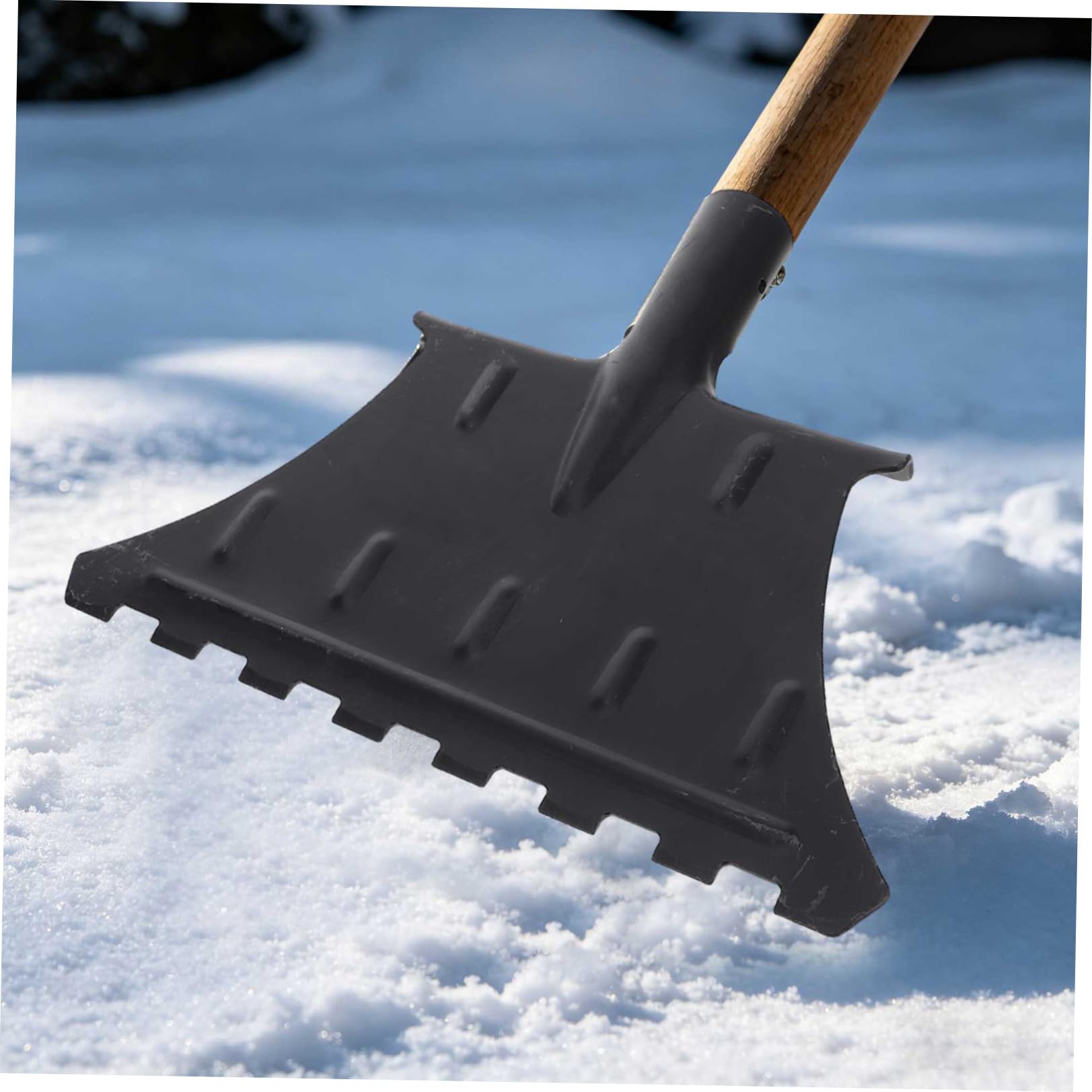 Beaupretty Pala Quitanieves, Pala de Nieve para Coche y Garaje, Acero al Manganeso, Mango Ergonómico, Amplia Superficie, para Eliminación de Hielo en Carretera y Retirada de Nieve en Áreas