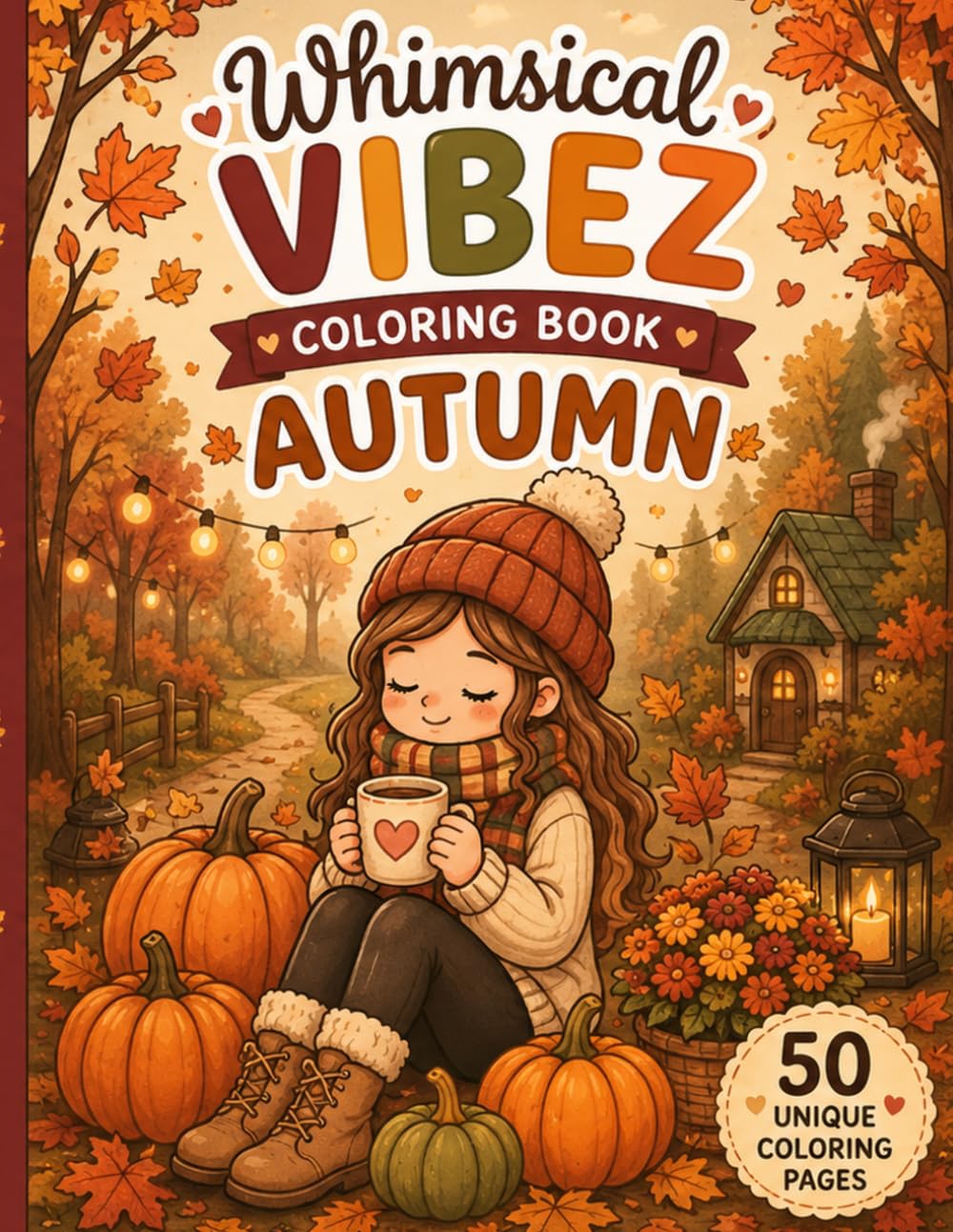 Whimsical Vibes Coloring Book; Autumn: Cute & Cozy Fall Coloring Pages for Relaxation and Stress Relief