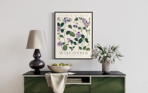 Vista 34 de Impresión artística del árbol del estado de Wisconsin, póster de Wisconsin para decoración de pared, póster de viaje de mapa del estado de Wisconsin