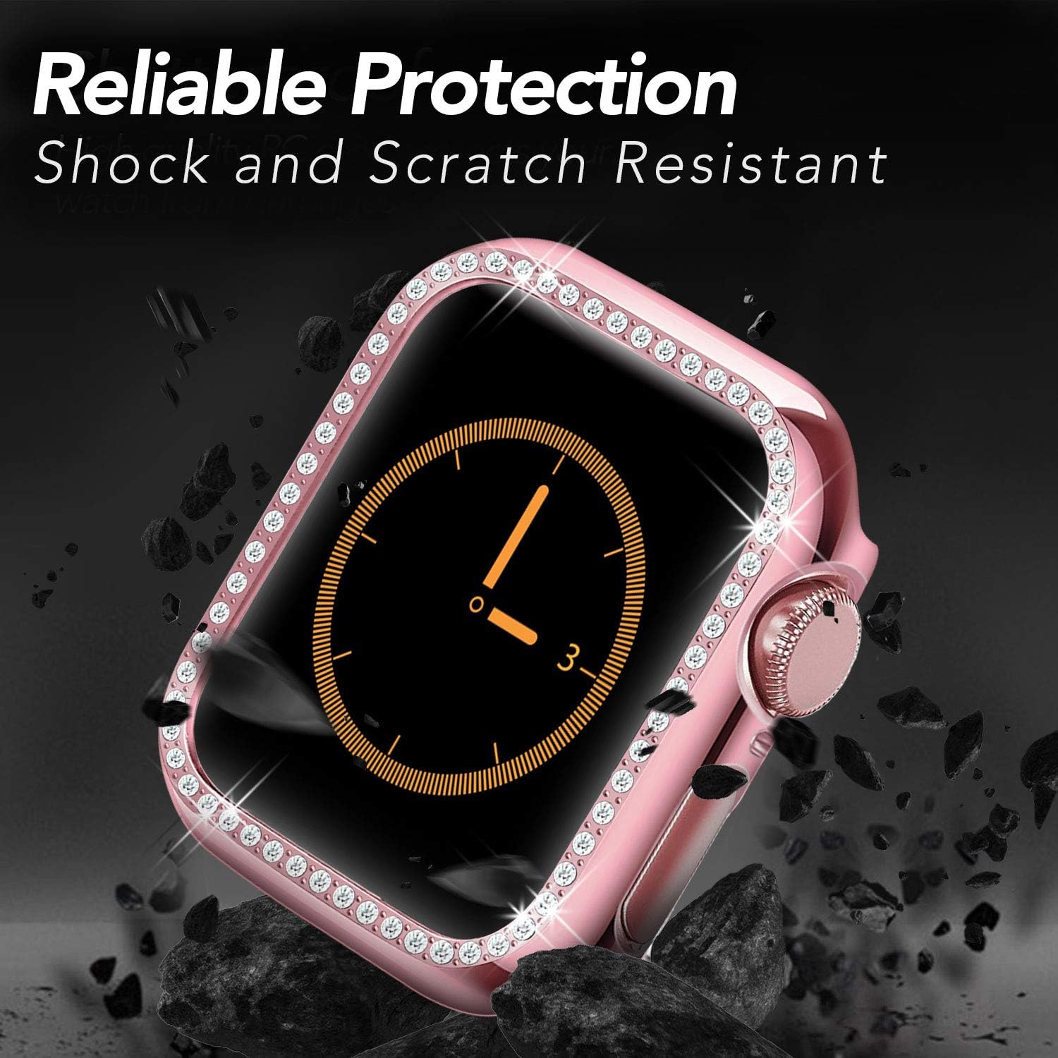 Yolovie Compatible for Apple Watch Case 42mm iWatch Cover with Bling Crystal Diamonds Shiny Rhinestone Bumper - Image 5