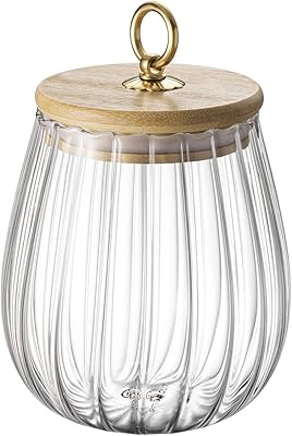 Bocaux De Rangement En Verre Avec Couvercle En Bambou, 7 Par Lot De Bocaux Hermétiques