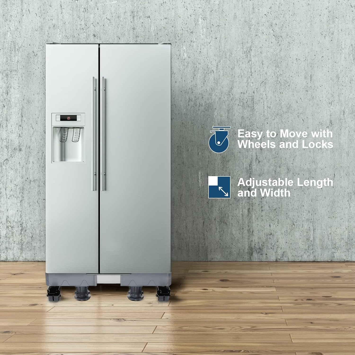 Mini Fridge Stand 16"-24" Adjustable Dolly Washing Machine Stand Universal Stand Base for Furniture Portable Refrigerator Dryer Stand(GRAY)