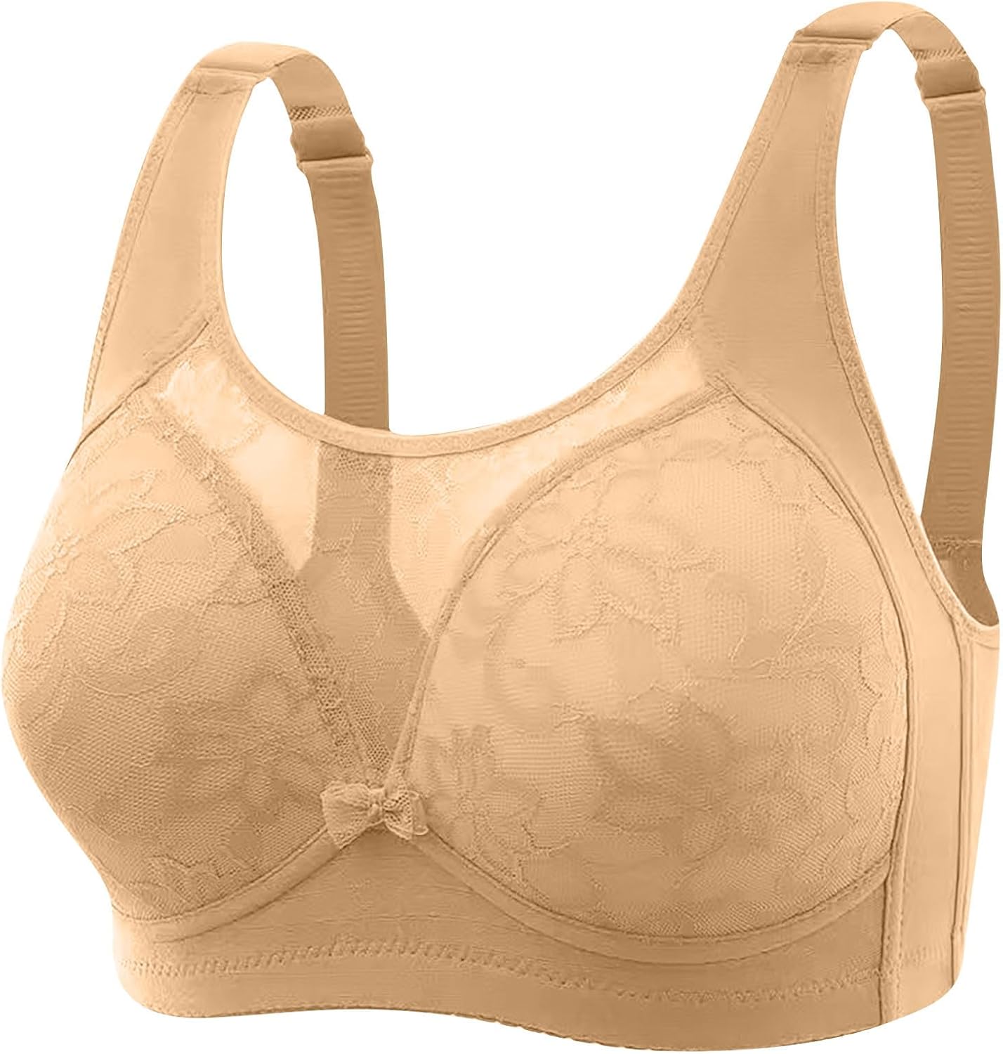 Wireless Bras for Women Full Coverage T Shirt Bra Comfortable and Breathable Bralette Mesh Splicing Push Up Bras