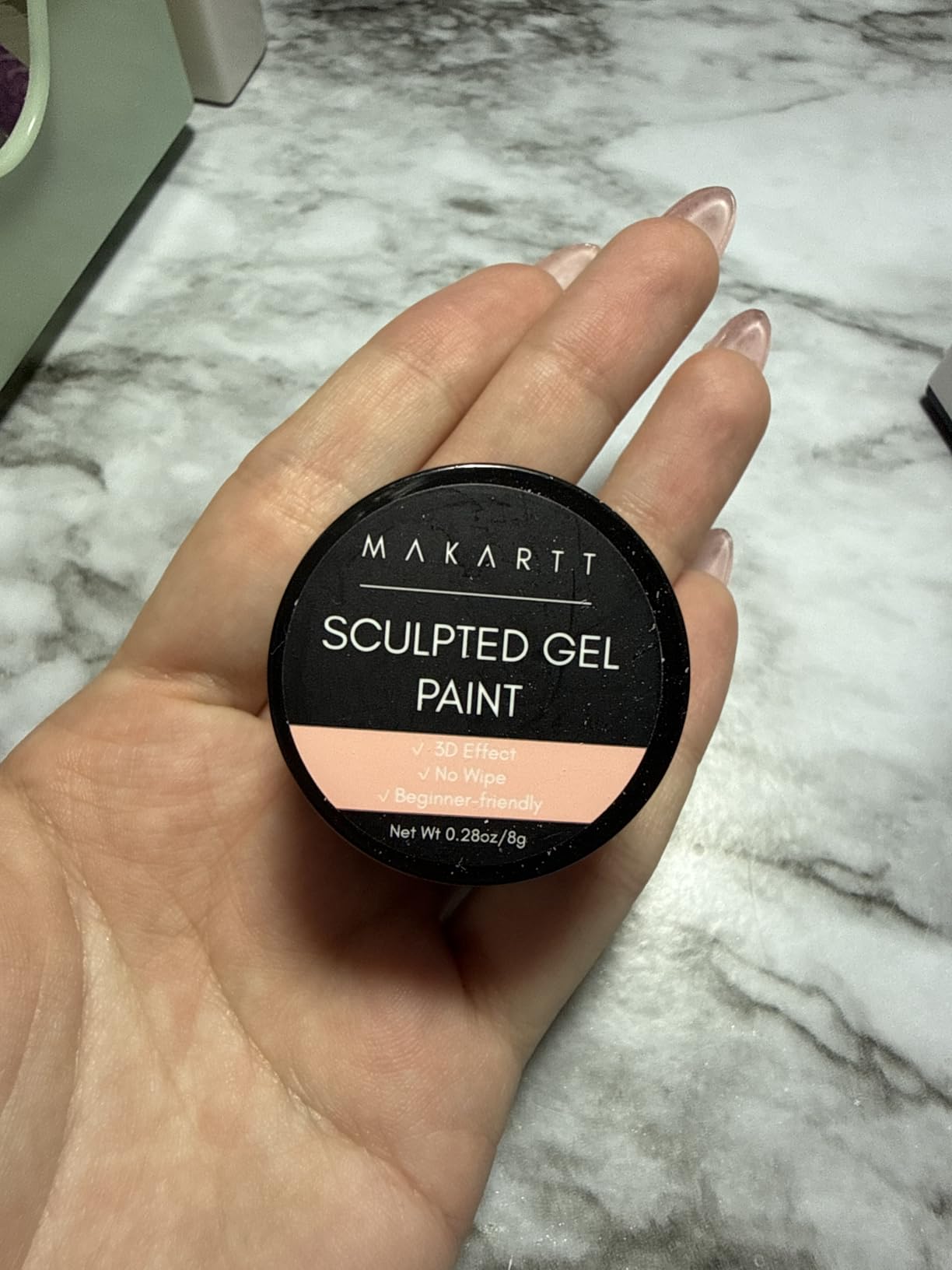 Makartt 3D Gel Nail Art: Clear 3D Painting Gels for Chrome Powder, 3D Sculpting No Wipe for Gel Nail Polish, 3D Carving Drawing Gels for Nails Art at Home & Salon DIY 0.28 fl.oz