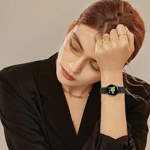 Miniatura 6 de Minggo Correa trenzada compatible con Samsung Galaxy Watch3 de 1.772 pulgadas, correa de repuesto elástica tejida compatible con Gear S3