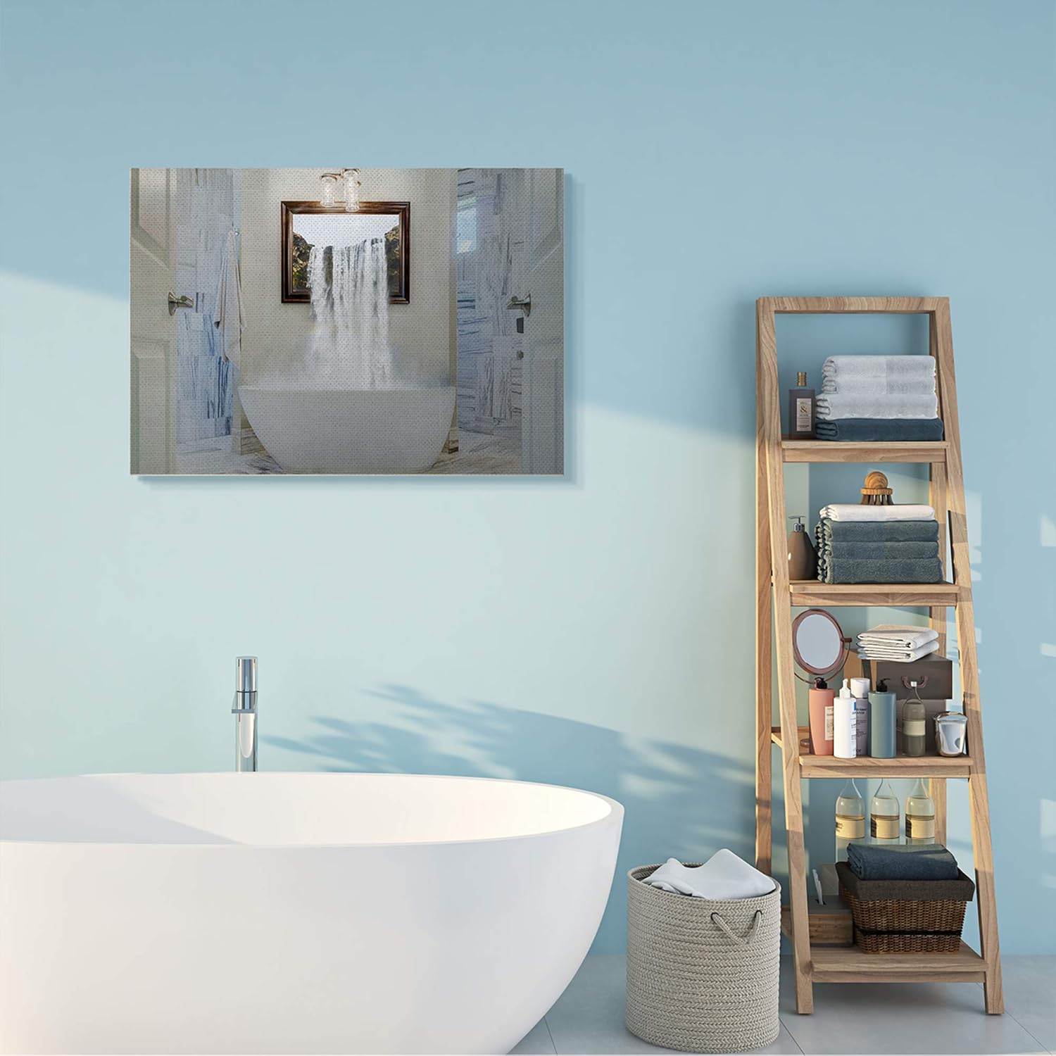 Stupell Industries Bathtub Waterfall Abstract Bathroom Photograph, Design by Milli Villa Wall Art, 24 x 30, Canvas