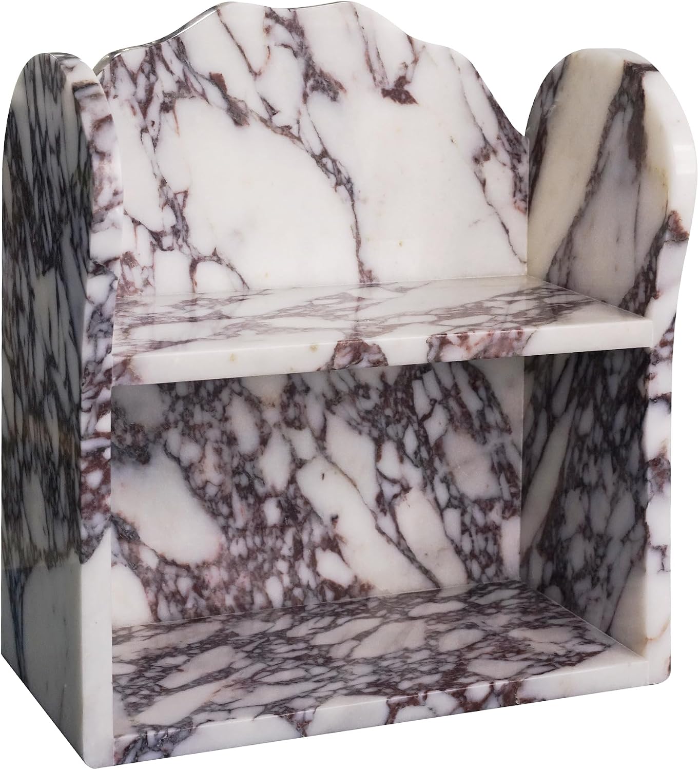 Marble Shelf Organizer, 2 Tier Calacatta Viola Vanity Shelf for Counter