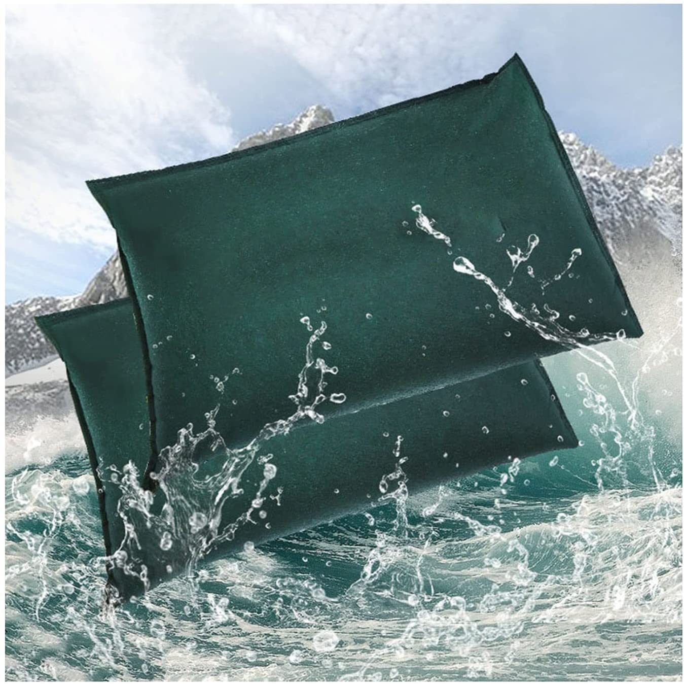 Bolsas de Arena autocebantes para barreras contra inundaciones, tapete Absorbente, Bolsas de Arena Reutilizables para Control de inundaciones (10 Unidades)