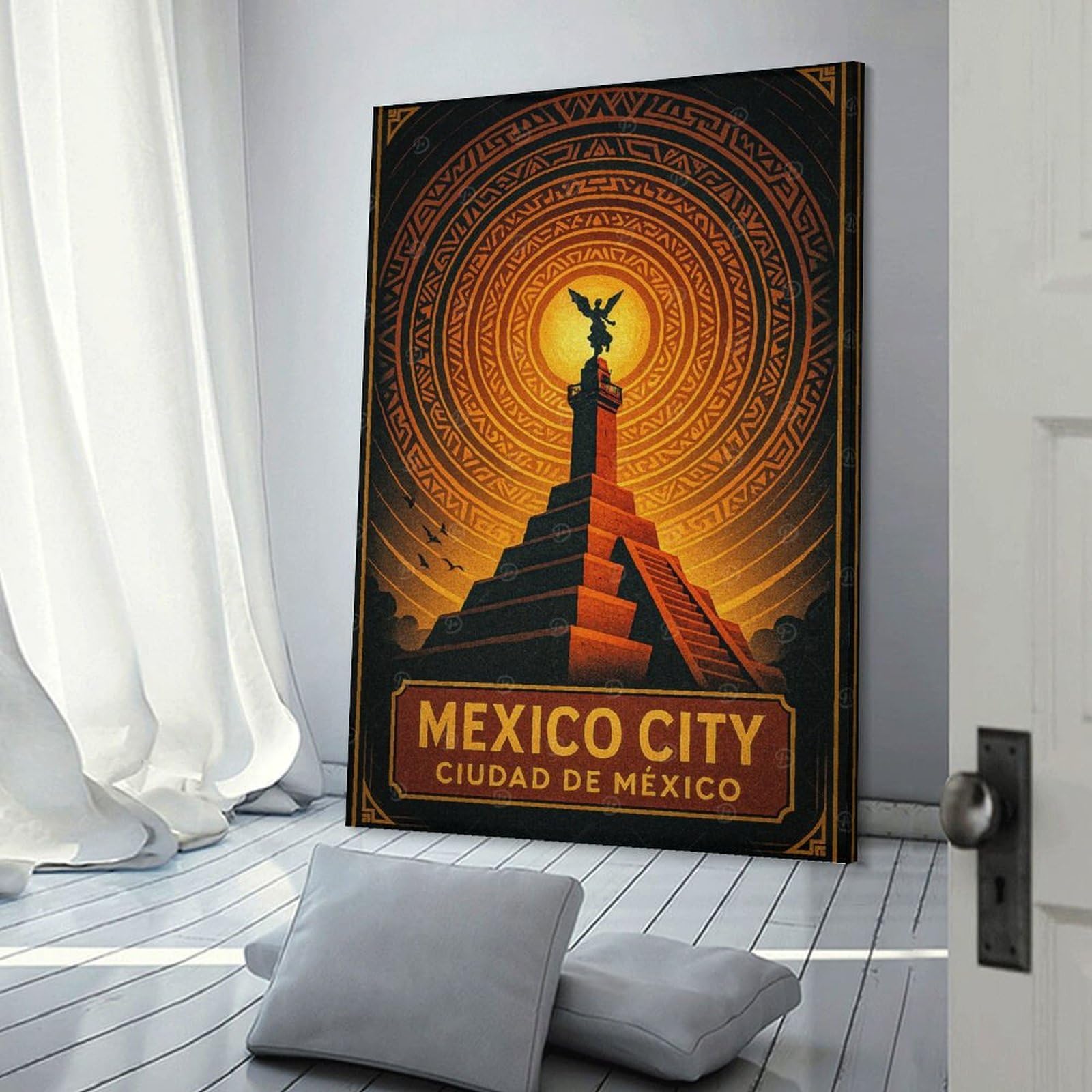 Junmoney Mexico City Travel Wall Picture Print 24x36inch(60x90cm), for Picture Wall Styling in Lounge Or Bedroom, Ideal for Building A Coordinated Art Wall