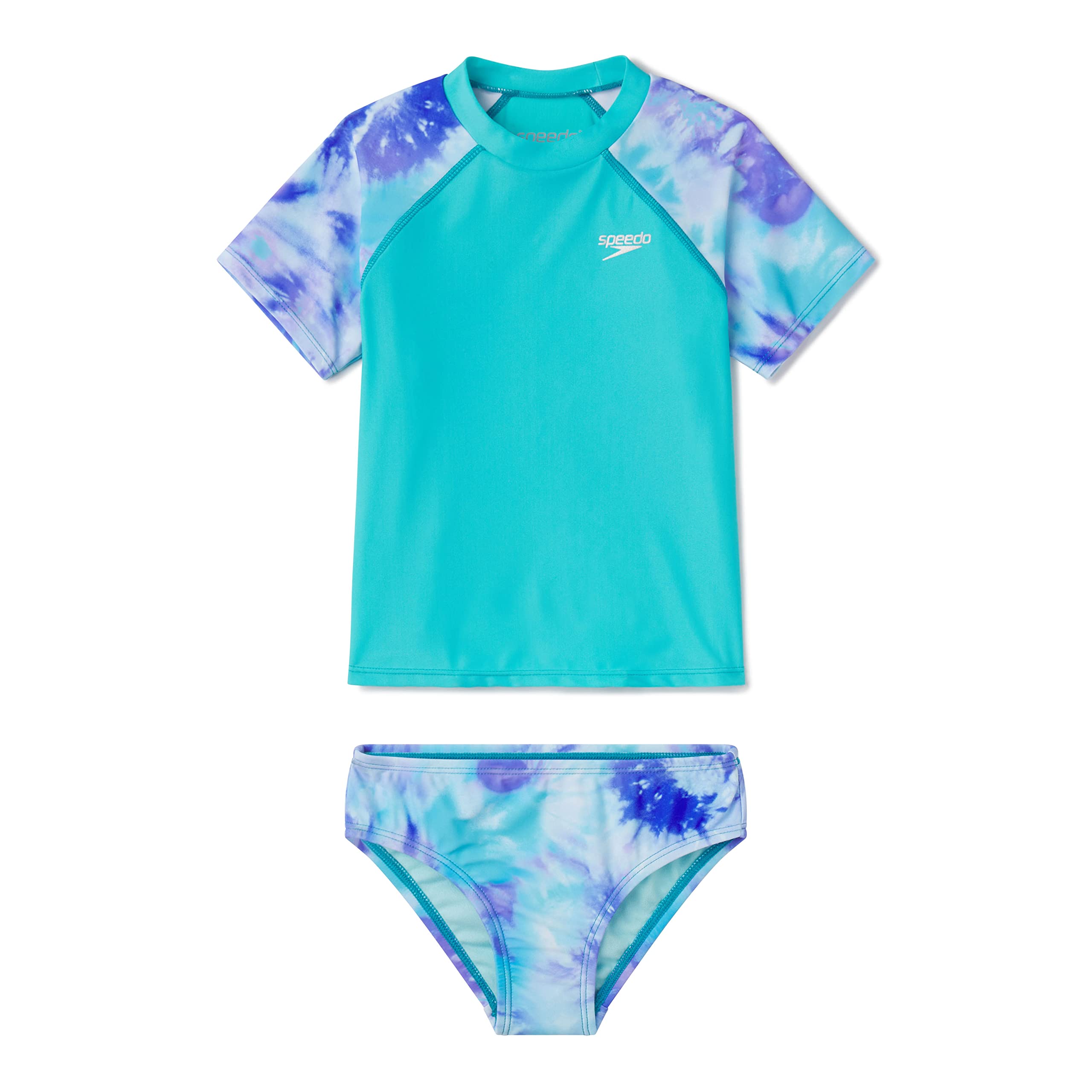 Speedo girls Uv Swim Shirt Short Sleeve Rashguard Set - Manufacturer DiscontinuedRashguard