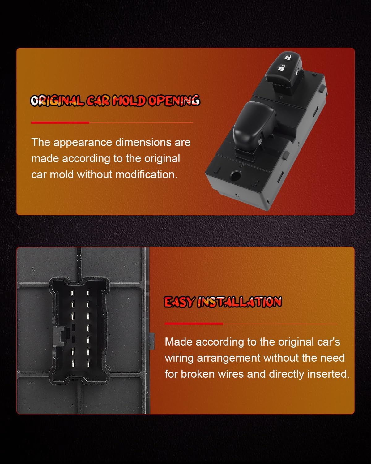 CCIYU Power Window Switch Front Right Passenger Side Fit 2011-2022 for Nissan Leaf, 2014-2019 for Nissan Rogue, 2013-2019 for Nissan Sentra Window Control Switch 254111KA5A 254111KA0A DWS1689