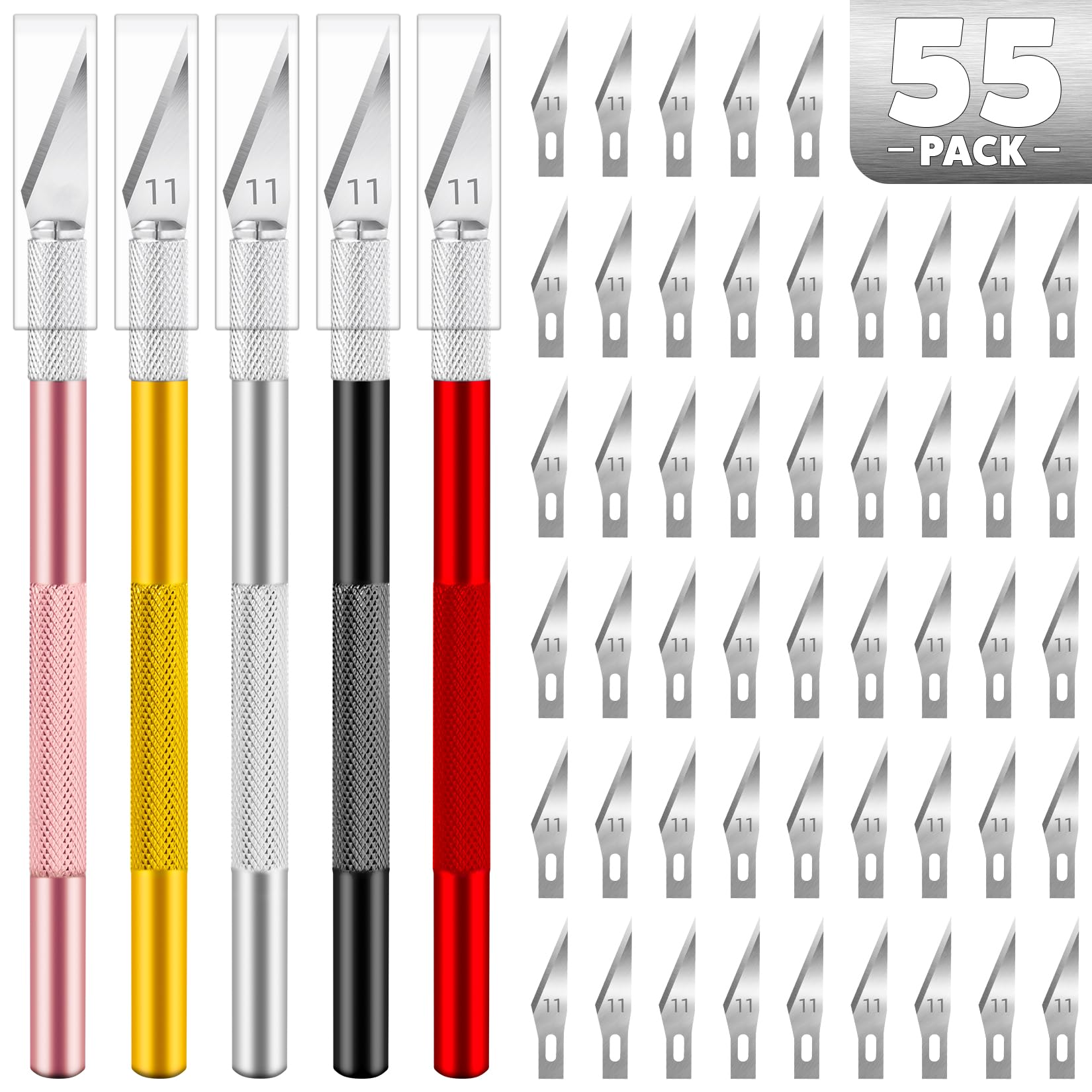 55PCS Exacto Knife Set, Craft Knife, Hobby Knives with 50PCS Blades
