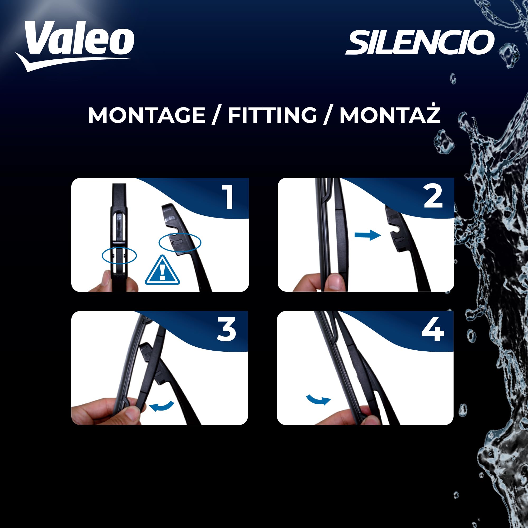 VALEO Silencio Wycieraczki - VR57 - Trwale, Odporne, Idealnie Dopasowane Konwencjonalne Pióro Wycieraczki na Kazda Pore Roku 345mm - Tylne - Jedna sztuka - 574201