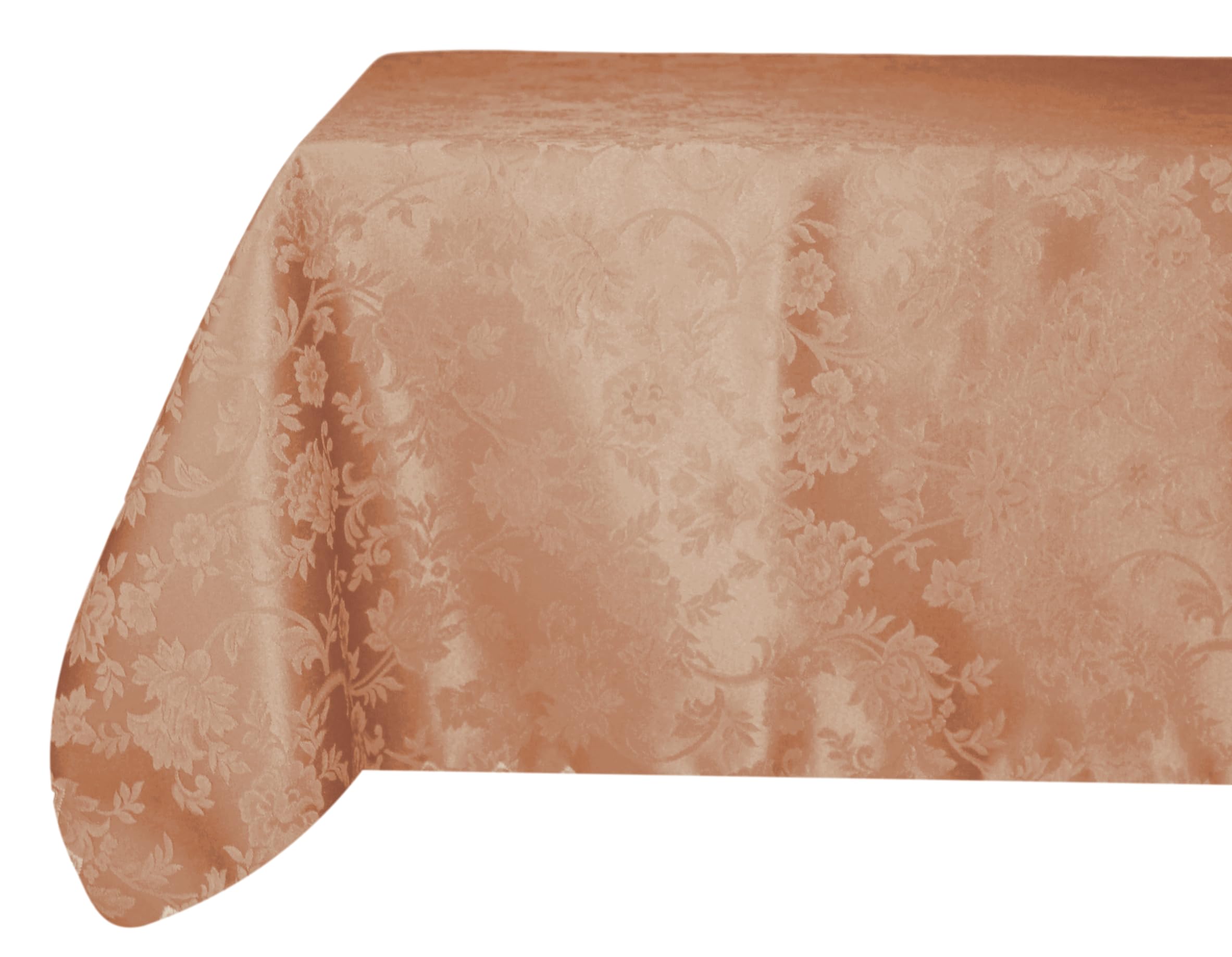 RICAMI FIORENTINI BALDI Tovaglia antimacchia Rettangolare per 16 Cm 180X320. Antimacchia No Stiro Tipo fiandra rifinitura Orlo Dritto. Molto Resistente. Prodotto Artigianale Toscano. Salmone 04