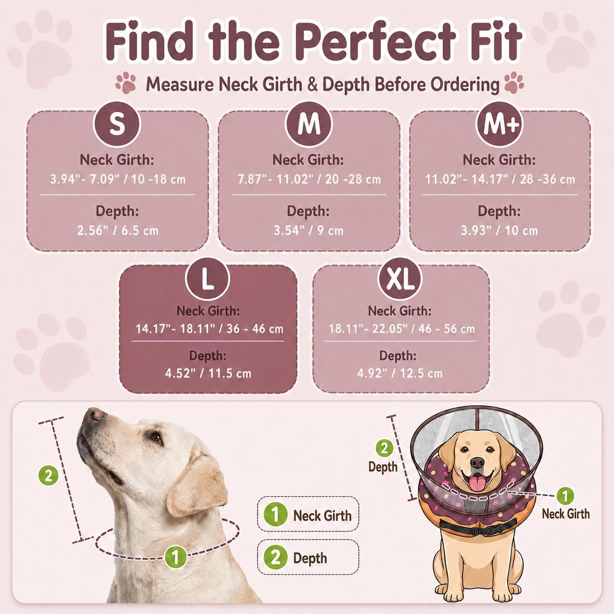 Avont 2-in-1 Dog Cone L Donut Shield for Large Dogs Recovery — view 2