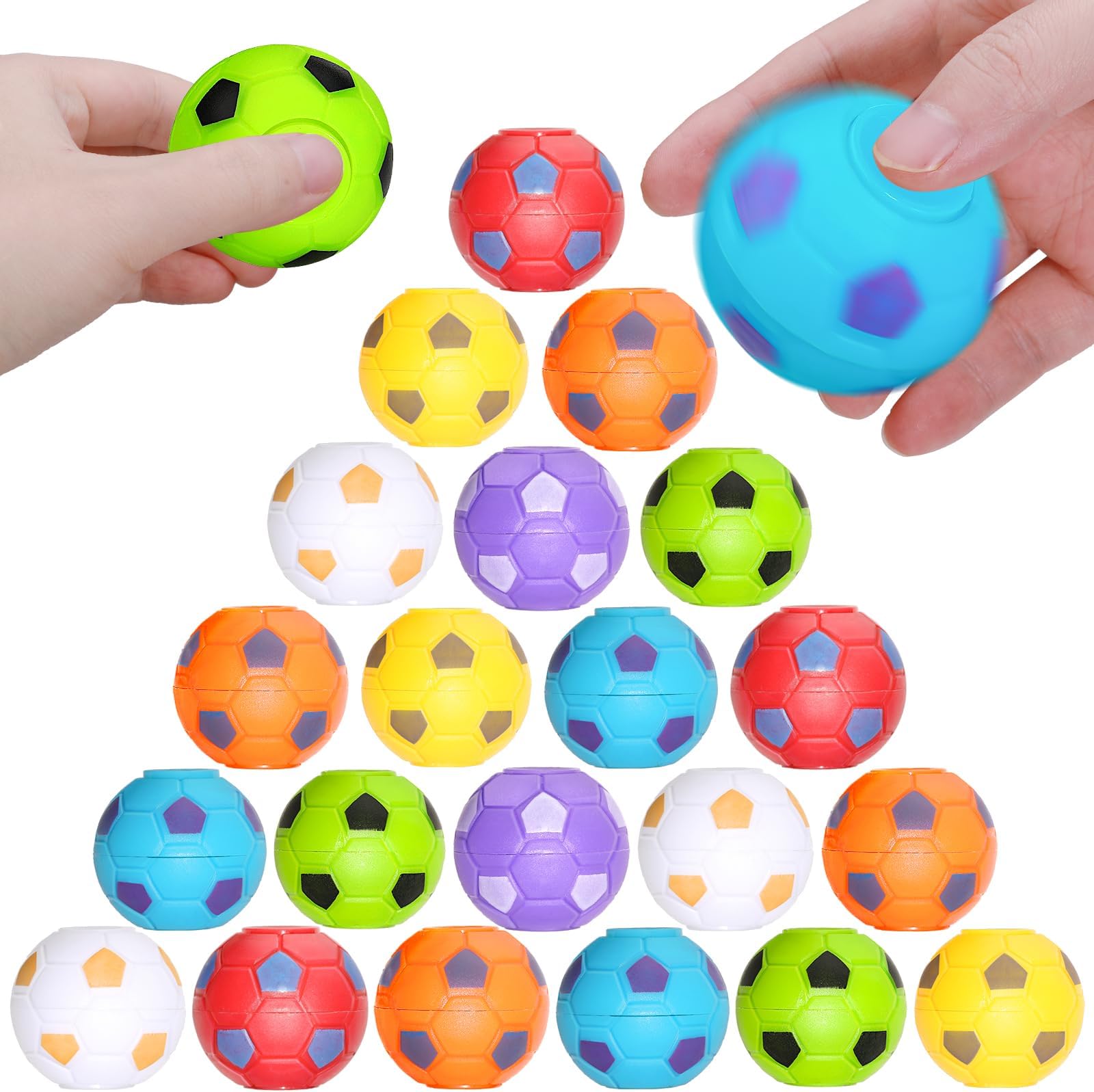 SCIONE 36Pack Football Party Bag Fillers for kids Hard Plastic 1.25" Fidget Soccer Balls Toys for Classroom Return Birthday Gifts Easter Party