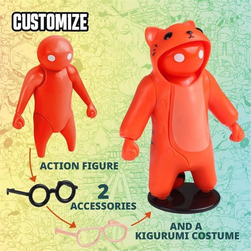 Gang Beasts Action Figure | Confezione da otto | Figurine da 6,3 cm per bambini. Giocattoli supereroi per ragazzi e ragazze. Raccogli 16 mini giocattoli | 1 personaggio raro nascosto giocattoli