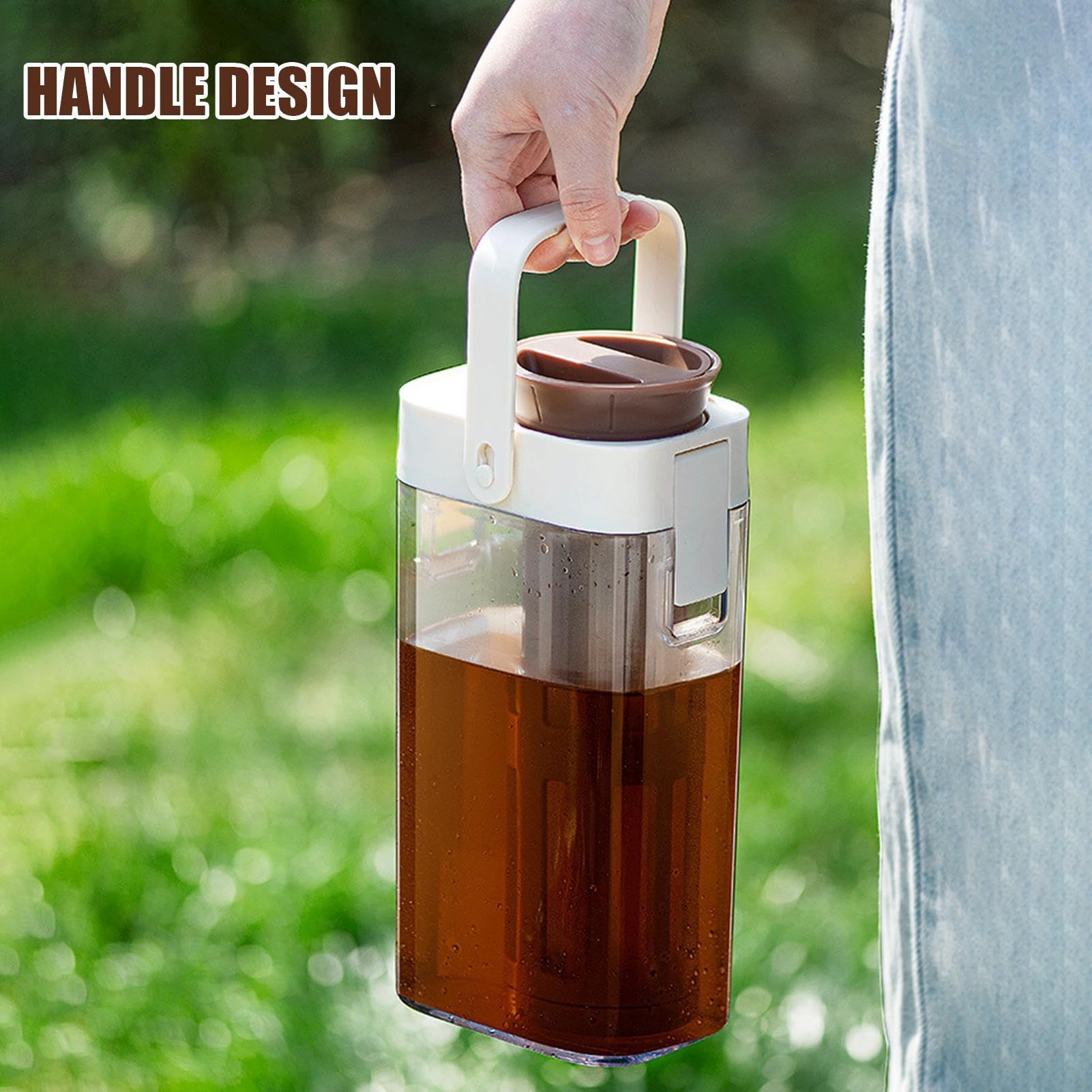 Cold Brew Coffee Maker - 1L Tropf-Kaffeezubereiter - Cold Brew masons Jar Kaffeemaschine - Auslaufsicherer Behälter mit Griff und Deckel, Küchenutensilien für Eistee, Limonade, Fruchtgetränke