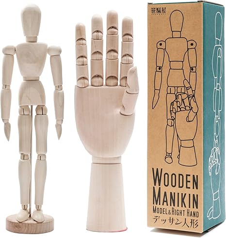 Amazon 笹騒屋 ササワヤ デッサン人形 手 木製 人形 デッサン モデル人形 ハンド 2点セット 30cm 人形 右手 モデル人形 手 通販