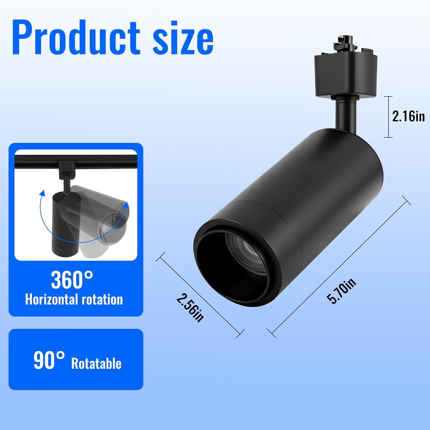 5CCT LED Track Lighting Heads Dimmable 20W 5CCT 2700K/3000k/3500k/4000k/5000k,Versatile H Track Lighting Heads,Zoomable Beam 15° to 60° Ideal for Accent Art and Task Lighting, (Black, 4 Pack)