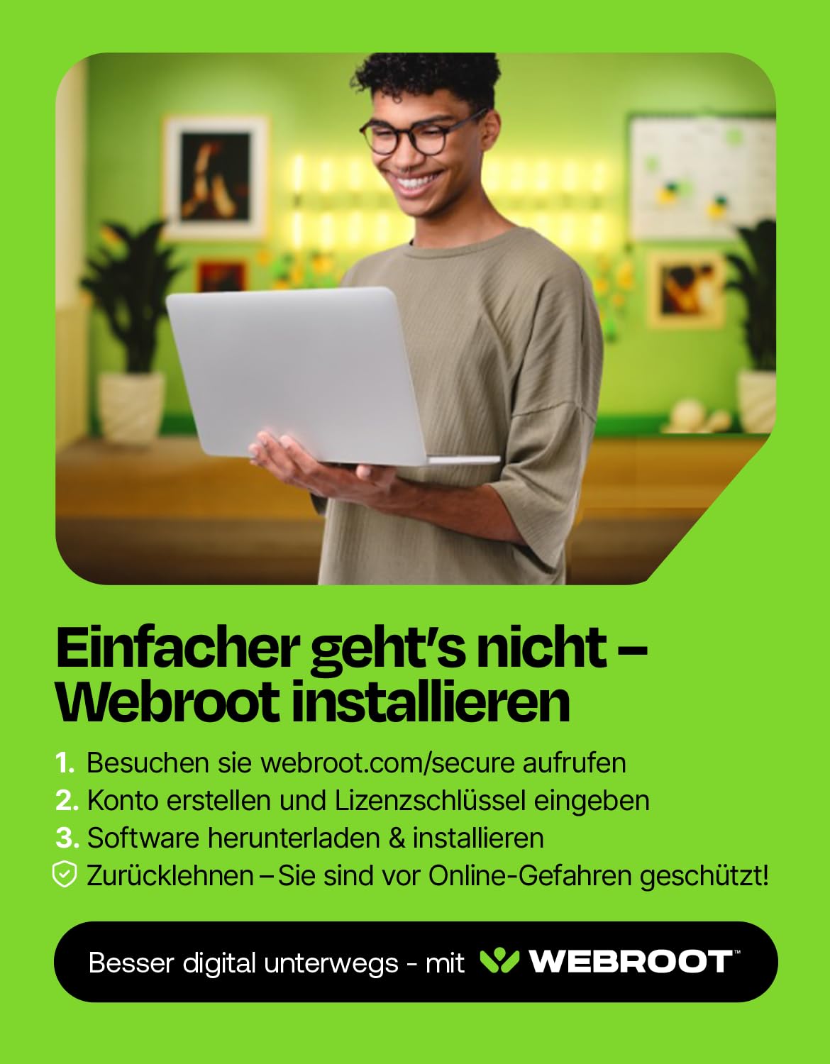 WEBROOT Internet Security Plus 2025 | + Passwort-Manager, Smartphone and Tablet | 3 Geräte | 1 Jahr | Mac/Windows/iOS/Android/Chrome | Aktivierungscode per E-Mail