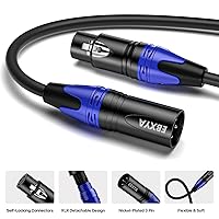 Vista 3 de EBXYA Cables XLR, paquete de 4 cables XLR macho a hembra de 35 pies, cable de altavoz equilibrado de 3 pines, cable de micrófono multicolor