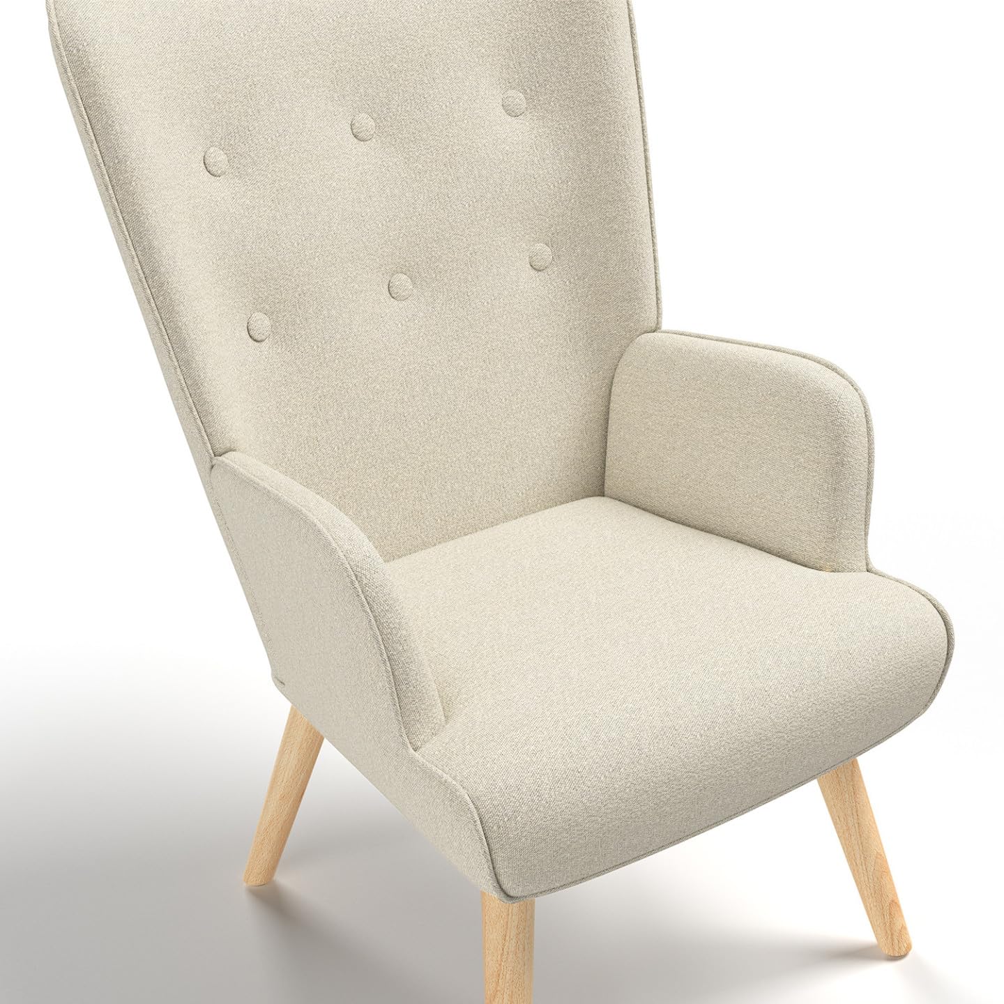 IDMarket – Silla escandinava Ivar en Tela Beige