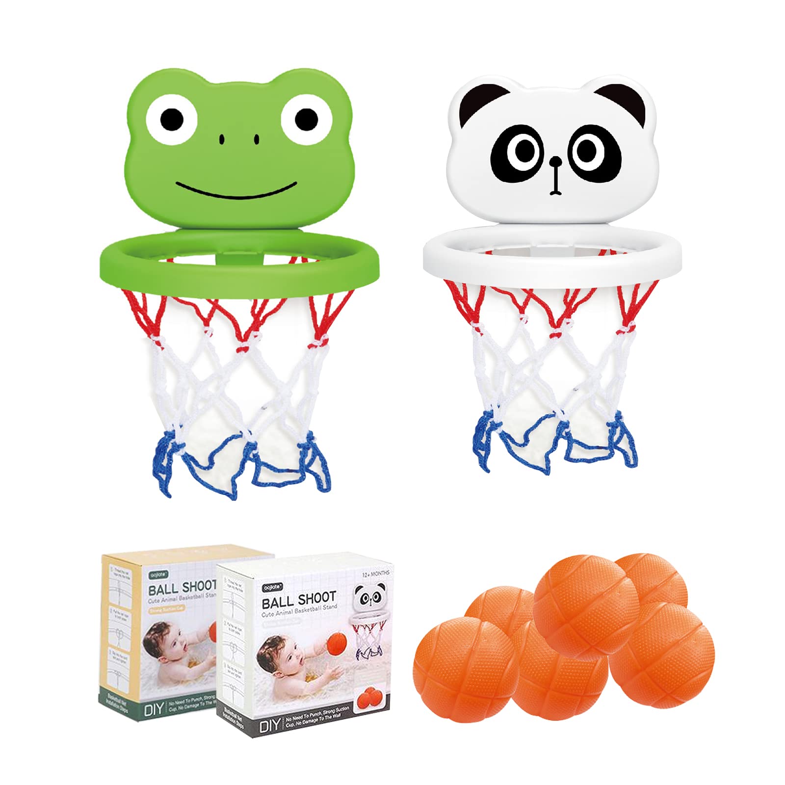 tangger 2PCS Mini Aros de Baloncesto Incluyes Canasta Baloncesto Infantil Juguetes de Baño Bebe Pelota Aro de Baloncesto Tablero De Baloncesto Mini Juego de Baloncesto para niños(6 Balones)